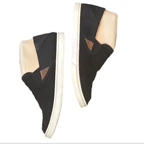 Olukai Pehuea Breathable Mesh Slip-On Shoe Foldable Heel Women's 7 Black #273B - Picture 2 of 14